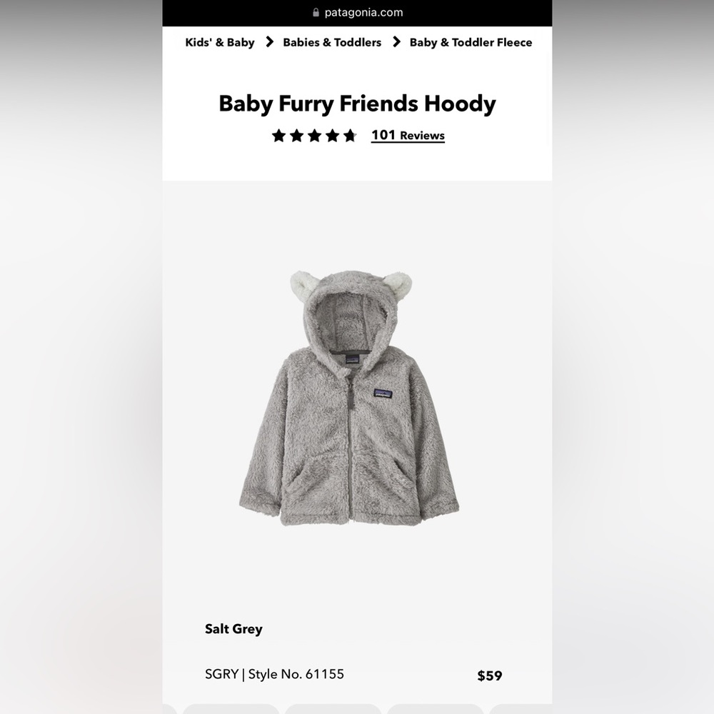 Patagonia furry friend hoody